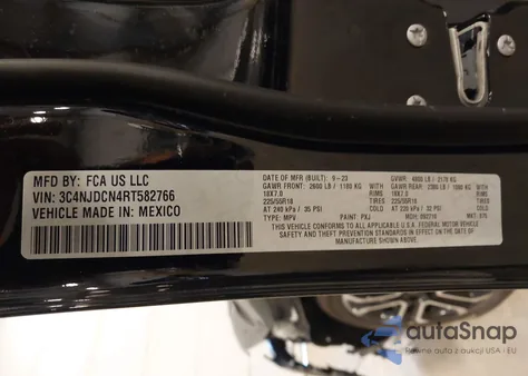 2024 Jeep Compass Limited 4X4 from USA, damaged, VIN 3C4NJDCN4RT582766